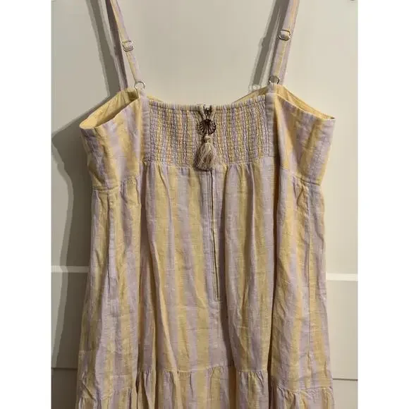 Lilly Pulitzer Dress 8 Multicolor Linen Striped Maxi Sundress Resort Vacation - Picture 3 of 11